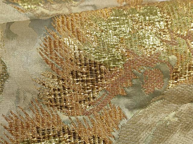 平和屋着物▼西陣　高島織物謹製　六通柄袋帯　松　金糸　正絹　逸品　AABH7642wj