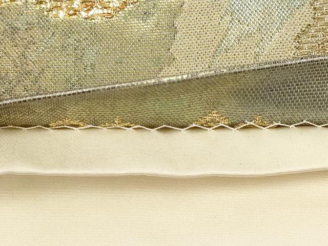 平和屋着物▼西陣　高島織物謹製　六通柄袋帯　松　金糸　正絹　逸品　AABH7642wj