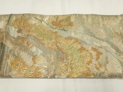 平和屋着物▼西陣　高島織物謹製　六通柄袋帯　松　金糸　正絹　逸品　AABH7642wj