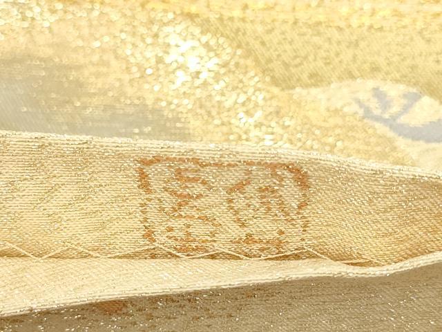 平和屋着物▼六通柄袋帯　立波松文　瑞琳松　金糸　正絹　逸品　AABH7646wj