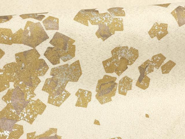 平和屋着物▼太鼓柄袋帯　箔散らし文様　金銀彩　正絹　逸品　AABH7711wj