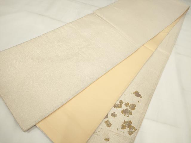 平和屋着物▼太鼓柄袋帯　箔散らし文様　金銀彩　正絹　逸品　AABH7711wj