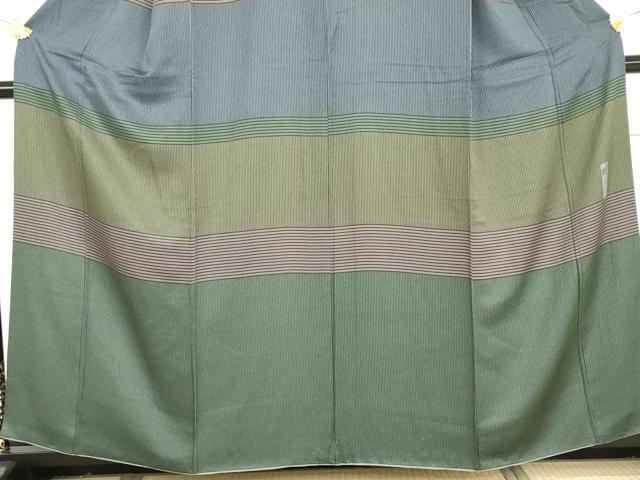 平和屋着物●山下晴三 京友禅競技大会受賞　訪問着　横段文　正絹　逸品　AABH7786cs