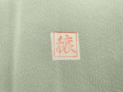 平和屋着物●豪華色留袖　友禅　作家物　駒刺繍　地紙花松文　金彩　正絹　逸品　AABH7790cs