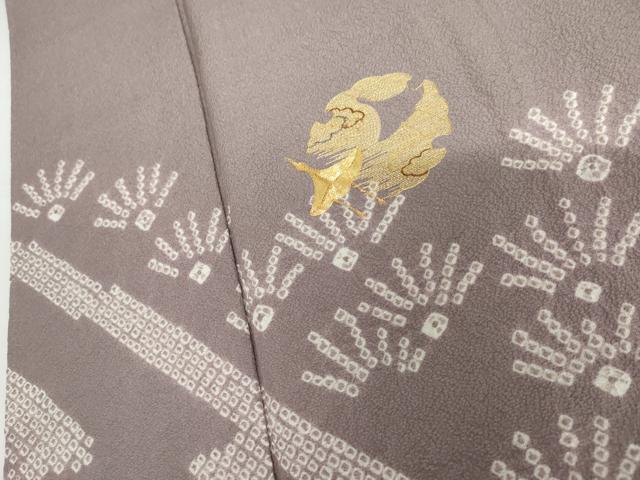平和屋着物●訪問着　駒刺繍　絞り　飛鶴雪輪松文　金糸　正絹　逸品　AABH7791cs