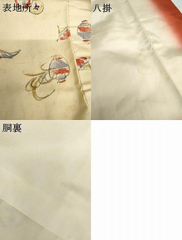 平和屋着物●上質な紬　手描き　飛鶴人物風景文　ゑり善扱い　正絹　逸品　AABH7796cs
