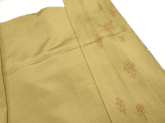 平和屋着物●訪問着　総刺繍　更紗洋花文　暈し染め　金糸　正絹　逸品　未使用　AABH7797cs