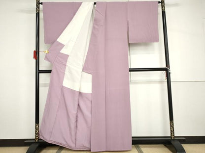 平和屋着物●上質な色無地　紅藤色　正絹　逸品　AABH7798cs