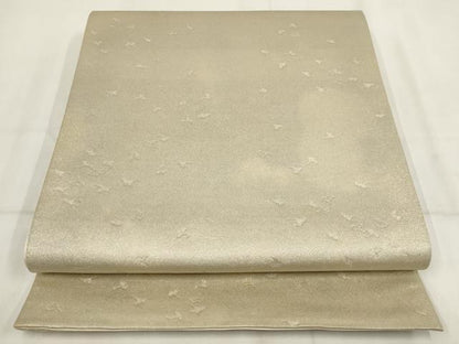 平和屋着物◎六通柄袋帯 葉 銀糸 正絹 逸品 AABH7898wj