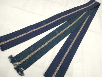 平和屋着物◎男性　本場筑前博多織　両面角帯　献上　正絹　逸品　AABH7925wj