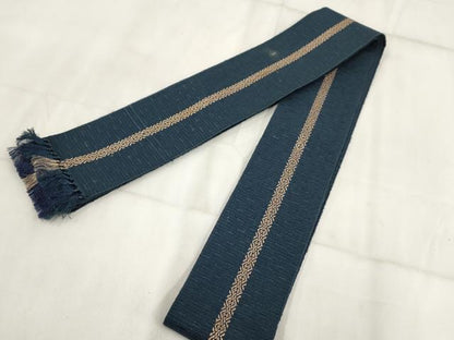 平和屋着物◎男性　本場筑前博多織　両面角帯　献上　正絹　逸品　AABH7925wj