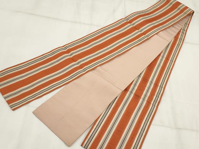 平和屋着物◎本場筑前博多織　半幅帯　献上　正絹　逸品　AABH7930wj