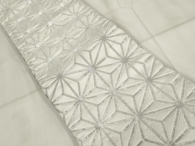 平和屋着物◎両面半幅帯 雪芝文 金銀糸 正絹 逸品 AABH8070wj