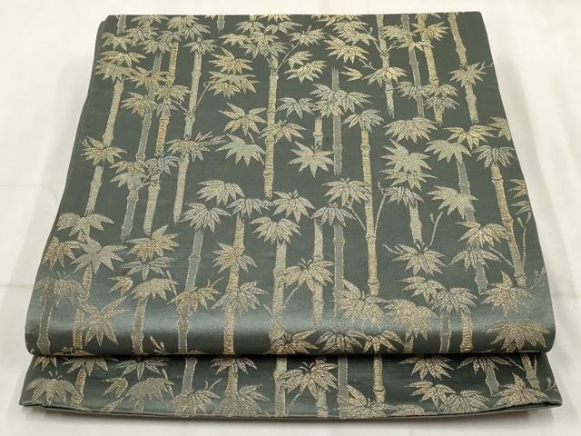 平和屋着物◎六通柄京袋帯　笹竹文　金糸　正絹　逸品　AABH8102wj