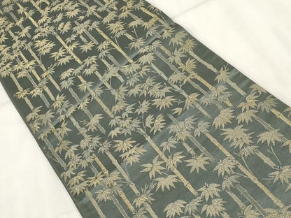 平和屋着物◎六通柄京袋帯　笹竹文　金糸　正絹　逸品　AABH8102wj