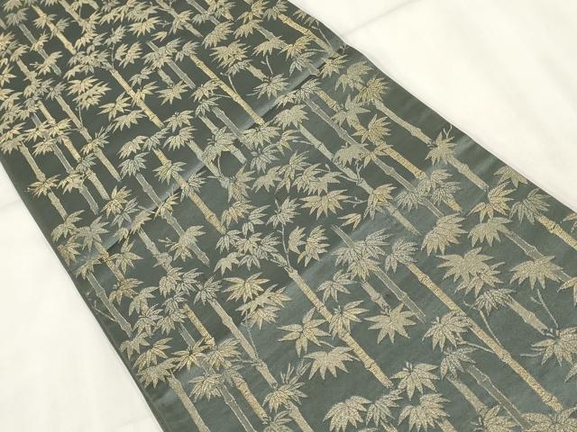 平和屋着物◎六通柄京袋帯　笹竹文　金糸　正絹　逸品　AABH8102wj