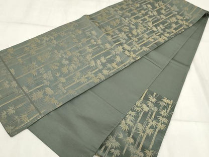 平和屋着物◎六通柄京袋帯　笹竹文　金糸　正絹　逸品　AABH8102wj
