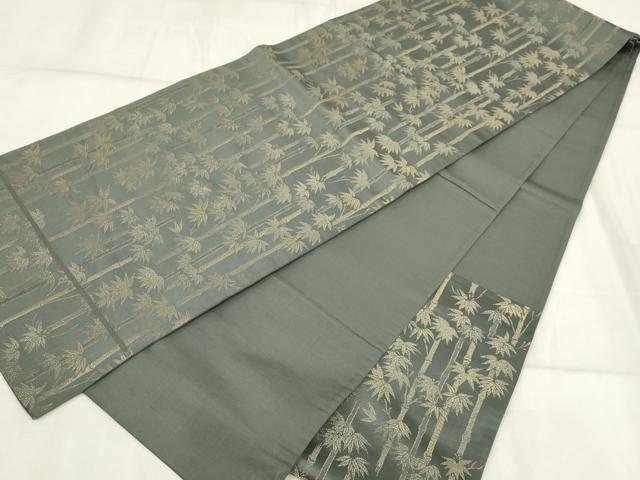 平和屋着物◎六通柄京袋帯　笹竹文　金糸　正絹　逸品　AABH8102wj