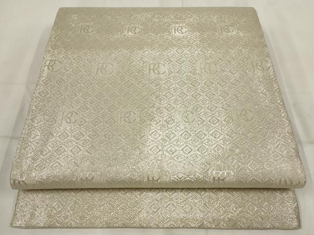 平和屋着物◎全通柄袋帯　菱文　金糸　正絹　逸品　AABH8104wj