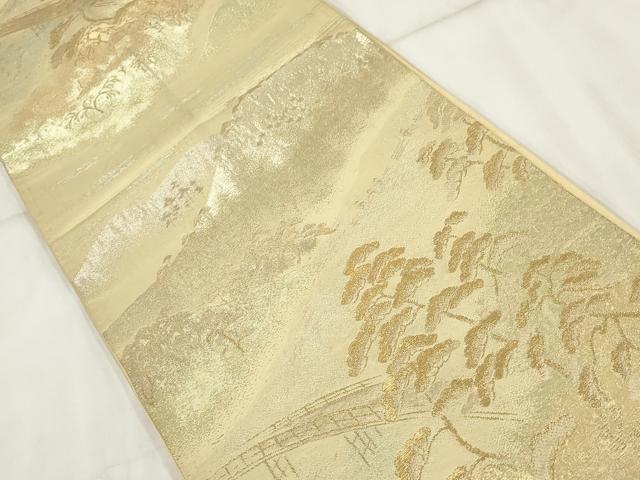 平和屋着物◎六通柄袋帯　京洛風景　嵐山　金糸　正絹　逸品　AABH8105wj