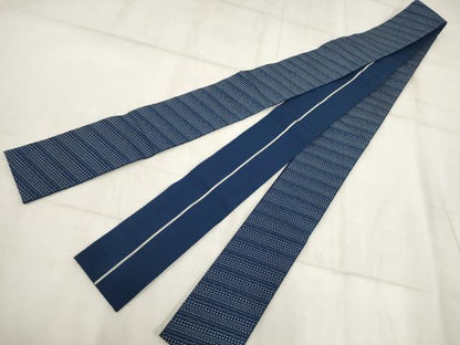 平和屋着物◎男性　角帯　斜め取り幾何学文　銀糸　AABH8111wj