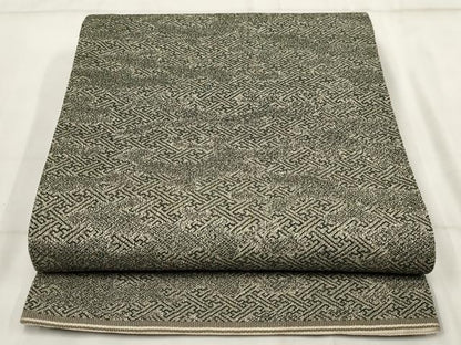 平和屋着物◎丸帯　霞幾何学文　正絹　逸品　AABH8155wj