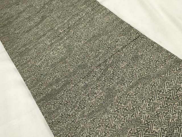 平和屋着物◎丸帯　霞幾何学文　正絹　逸品　AABH8155wj