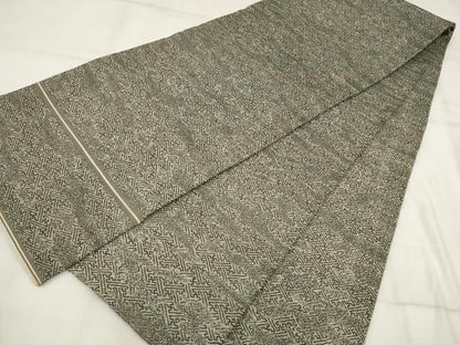 平和屋着物◎丸帯　霞幾何学文　正絹　逸品　AABH8155wj