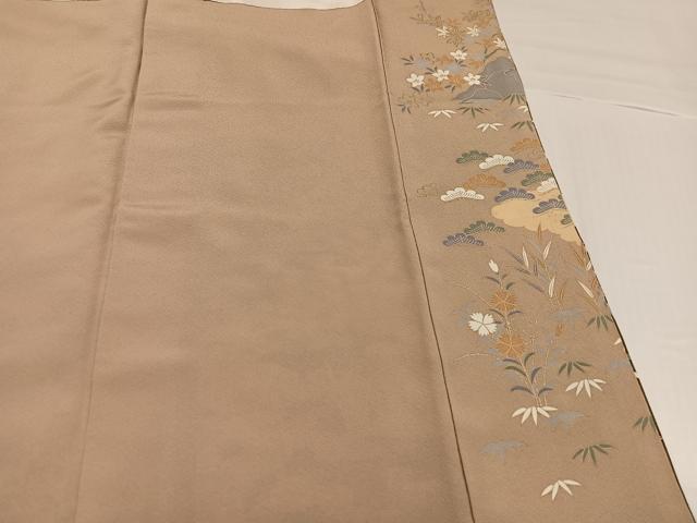 平和屋着物●豪華色留袖　友禅　風景草花文　暈し染め　金彩　正絹　逸品　AABH8241ph