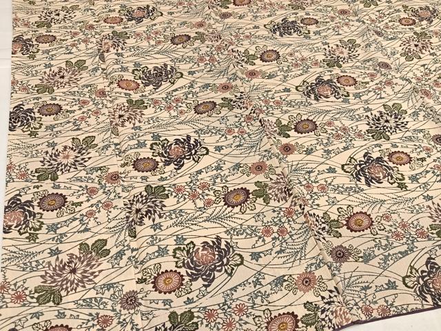 平和屋着物●上質な小紋　型染め　草花文　正絹　逸品　AABH8242ph 平和屋着物○上質な小紋 型染め 草花文 正絹 逸品 AABH8242ph