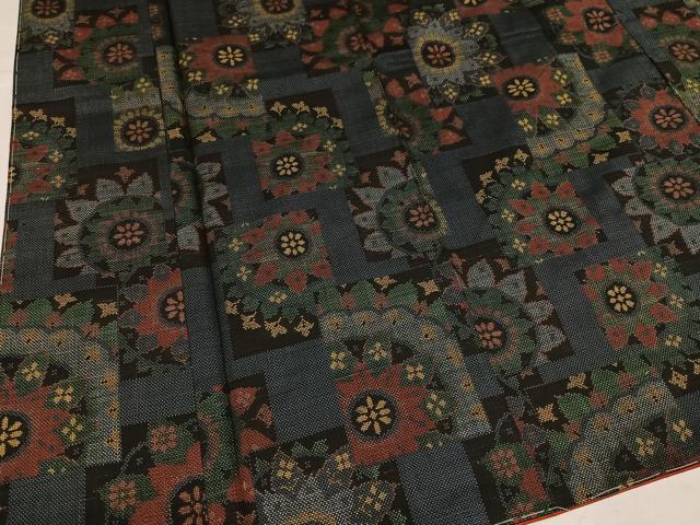 平和屋着物●本場大島紬　一元7マルキ　花尽くし　正絹　逸品　未使用　AABH8243ph 平和屋着物○本場大島紬 一元7マルキ 花尽くし 正絹 逸品 未使用