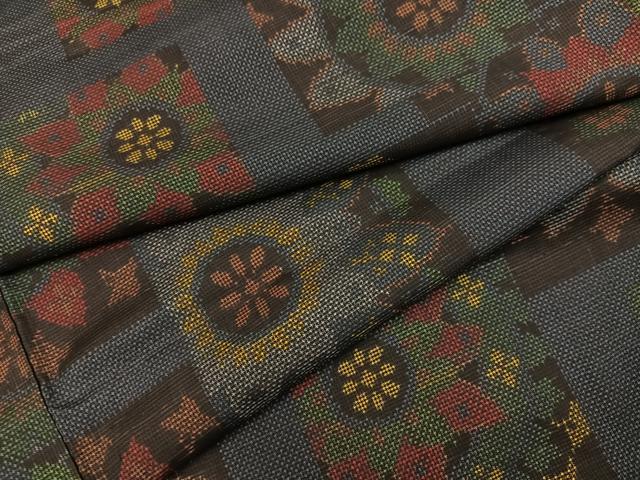 平和屋着物●本場大島紬　一元7マルキ　花尽くし　正絹　逸品　未使用　AABH8243ph 平和屋着物○本場大島紬 一元7マルキ 花尽くし 正絹 逸品 未使用