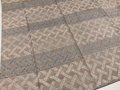 平和屋着物●上質な小紋　紬地　絞り　横段文　正絹　逸品　AABH8244ph