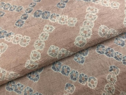 平和屋着物●上質な小紋　紬地　絞り　横段文　正絹　逸品　AABH8244ph