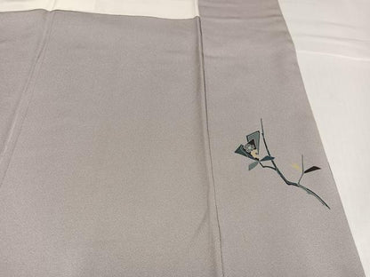 平和屋着物●訪問着　駒刺繍　枝花文　金彩　ロング丈　正絹　逸品　AABH8245ph