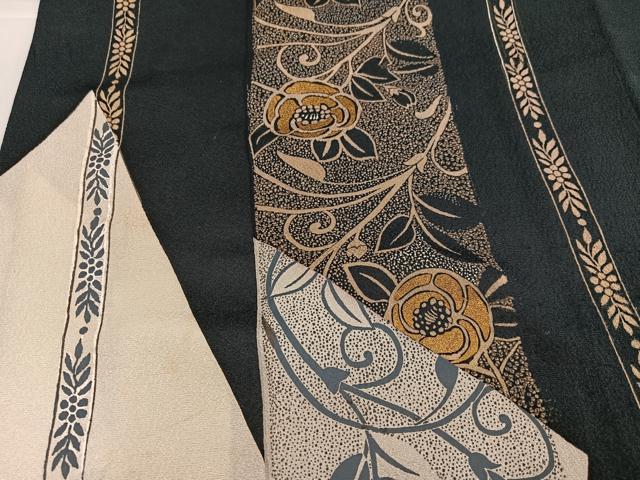 平和屋着物●訪問着　花唐草文　金彩　正絹　逸品　AABH8248ph