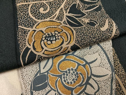 平和屋着物●訪問着　花唐草文　金彩　正絹　逸品　AABH8248ph