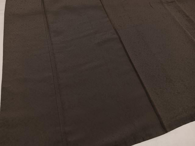 平和屋着物○お召 草花地紋 色無地 樺色 正絹 逸品 AABH8249ph