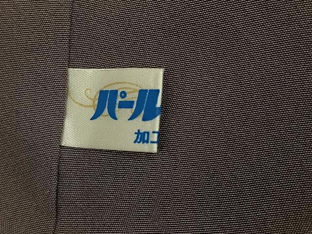 平和屋着物○お召 草花地紋 色無地 樺色 正絹 逸品 AABH8249ph