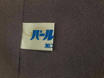平和屋着物●お召　草花地紋　色無地　樺色　正絹　逸品　AABH8249ph