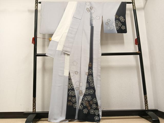 平和屋着物●訪問着　舞桜文　暈し染め　正絹　逸品　AABH8251ph