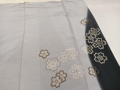 平和屋着物●訪問着　舞桜文　暈し染め　正絹　逸品　AABH8251ph