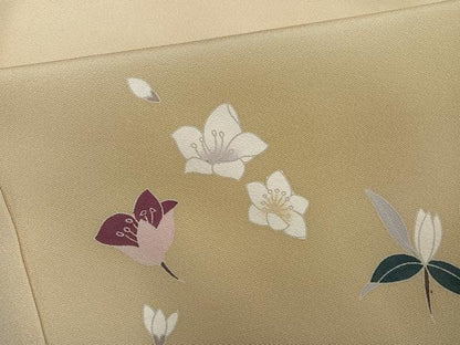 平和屋着物●訪問着　流水枝花文　暈し染め　正絹　逸品　AABH8257ph