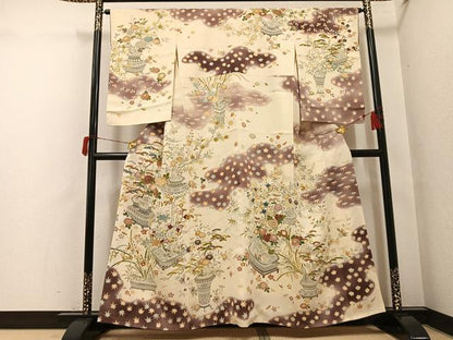 平和屋着物●訪問着　友禅　飾花文　伊勢丹扱い　正絹　逸品　AABH8261ph