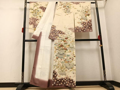 平和屋着物●訪問着　友禅　飾花文　伊勢丹扱い　正絹　逸品　AABH8261ph