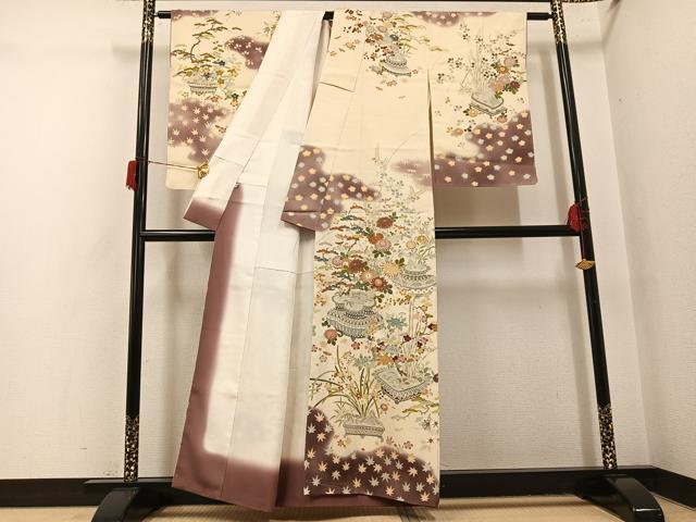 平和屋着物●訪問着　友禅　飾花文　伊勢丹扱い　正絹　逸品　AABH8261ph
