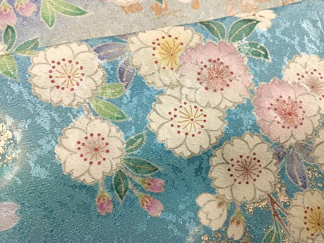 平和屋着物○豪華振袖 駒刺繍 桜 暈し染め 銀彩 金通し