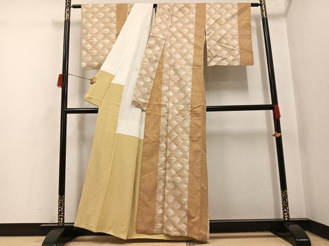 平和屋着物●上質な紬　間道　正絹　逸品　AABH8277ph