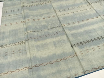 平和屋着物●上質な紬　横段文　正絹　逸品　AABH8278ph