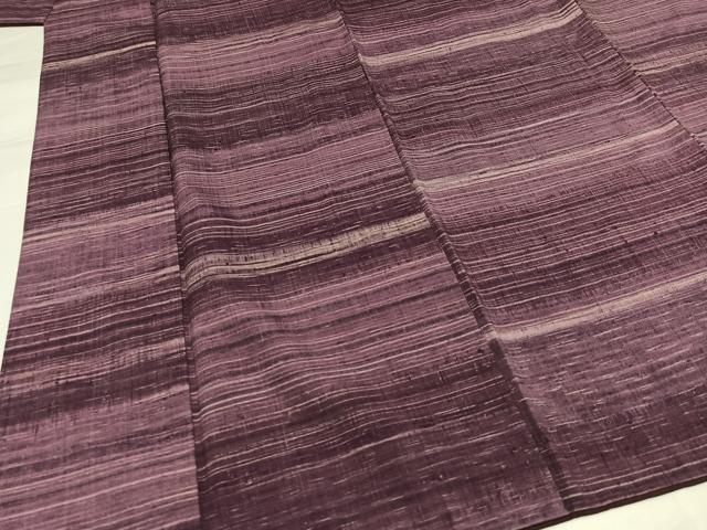 平和屋着物●上質な紬　横段文　正絹　逸品　AABH8281ph